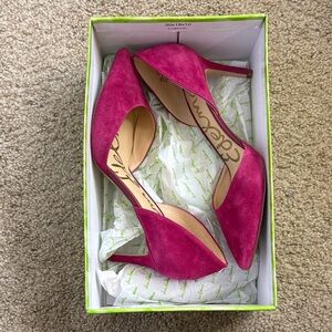 Elegant Pink Suede Women's Heels